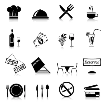 Free Vector | Black restaurant icons