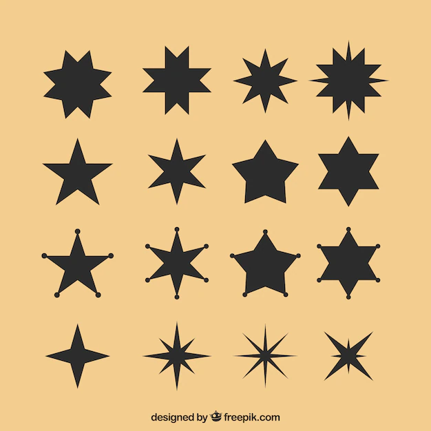 Free Vector | Black star set