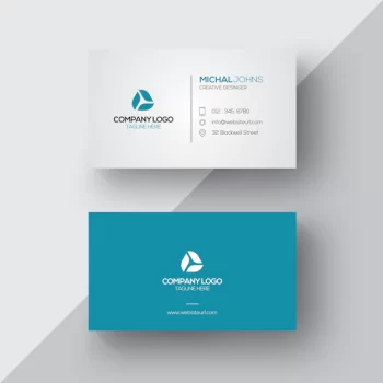 Free Vector | Blue and white business card