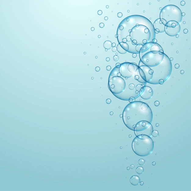 Free Vector | Blue background with floating water bubbles