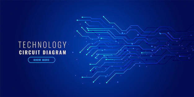 Free Vector | Blue technology background with circuit diagram