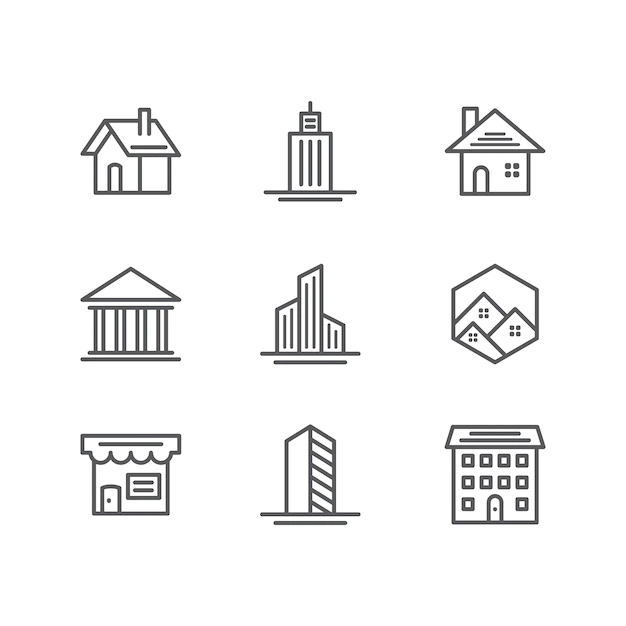 Free Vector | Building and real estate icons