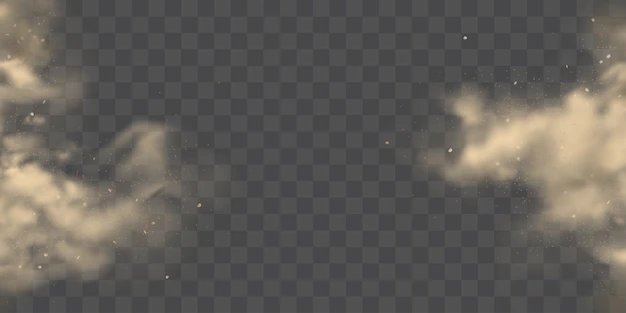 Free Vector | Bursting from sides dust clouds realistic vector
