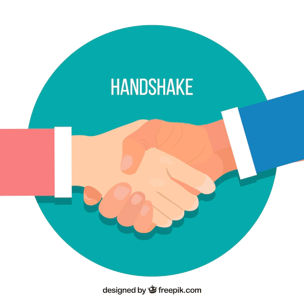 Free Vector | Business handshake background in flat style