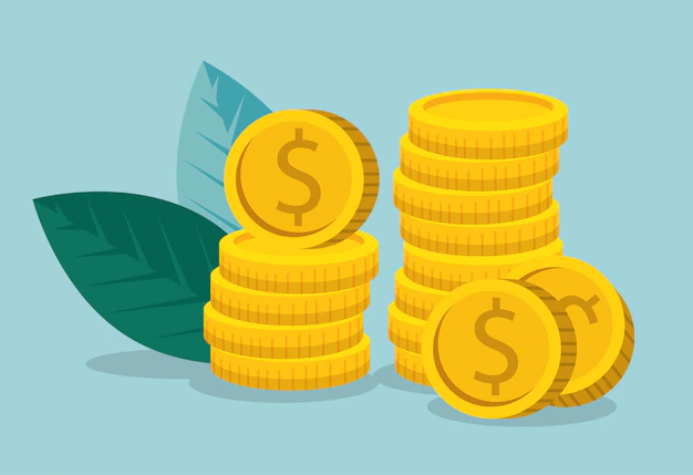 Free Vector | Business marketing information with coins and leaves