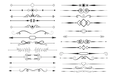Free Vector | Calligraphic ornamental element set