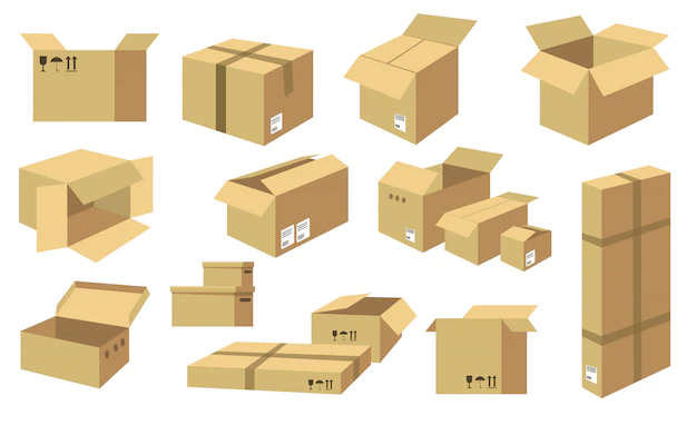 Free Vector | Cardboard boxes  icon collection