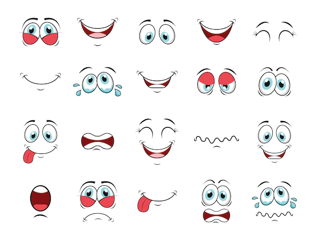 Free Vector | Cartoon face icon set