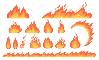 Free Vector | Cartoon fire flames flat collection