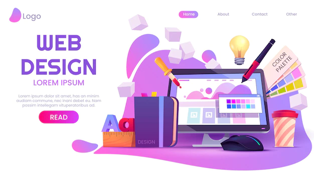 Free Vector | Cartoon web design landing page