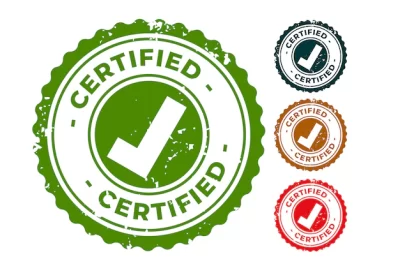 Free Vector | Certified and approved rubber stamps seal set
