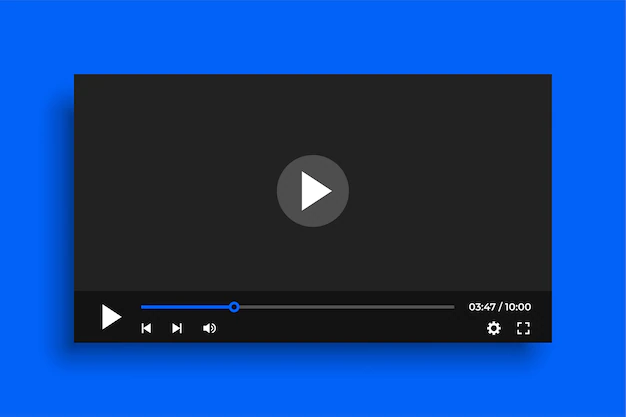 Free Vector | Clean video player template with simple buttons