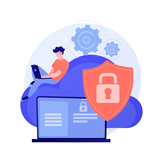 Free Vector | Cloud computing security abstract concept illustration