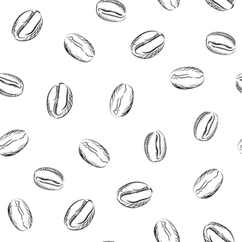 Free Vector | Coffee beans seamless pattern in sketch style
