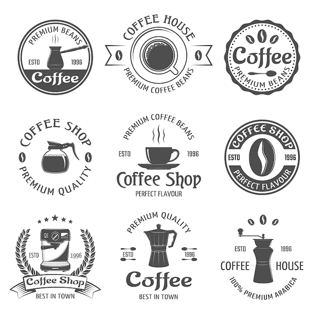 Free Vector | Coffee emblem set
