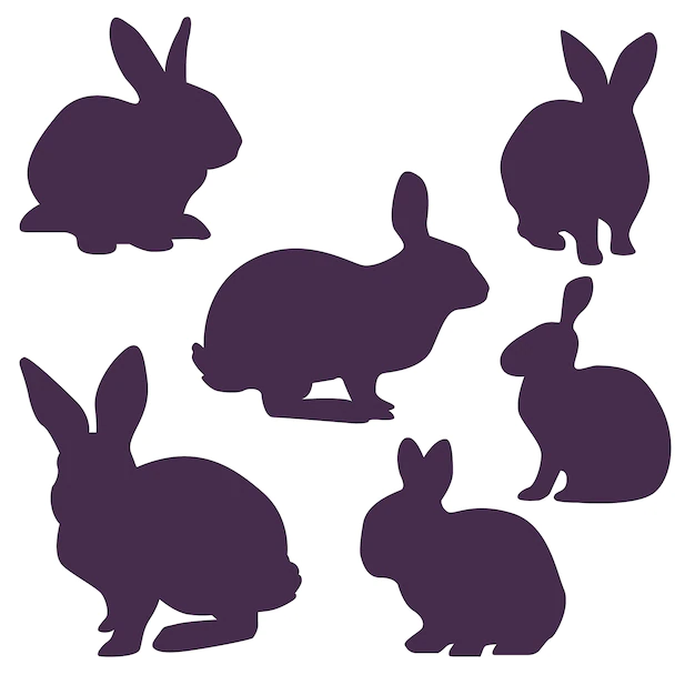 Free Vector | Collection of bunnies silhouettes for easter