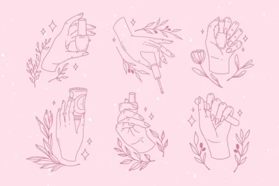 Free Vector | Collection of drawn manicure hand
