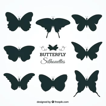 Free Vector | Collection of eight butterfly silhouettes