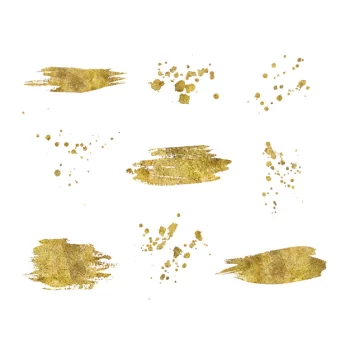 Free Vector | Collection of golden paint strokes splatters isolated