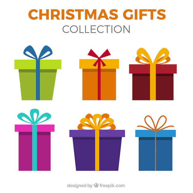 Free Vector | Colored gift set in flat design