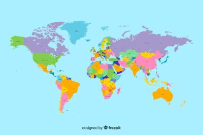Free Vector | Colored political world map