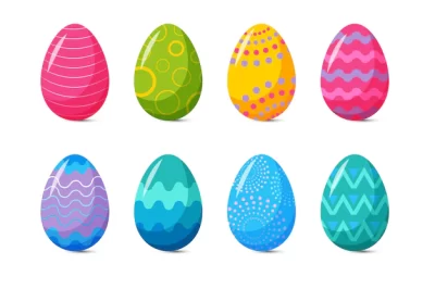 Free Vector | Colorful flat decorative easter eggs collection