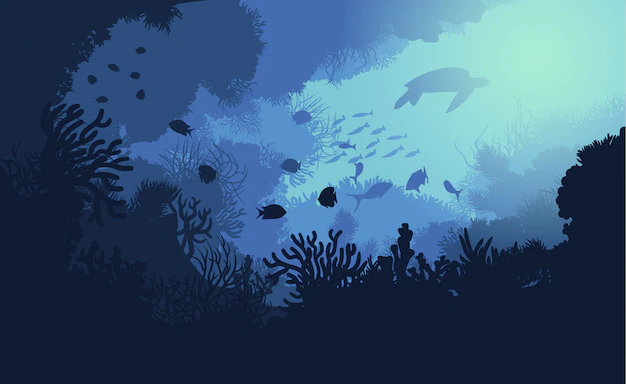 Free Vector | Colorful underwater life template
