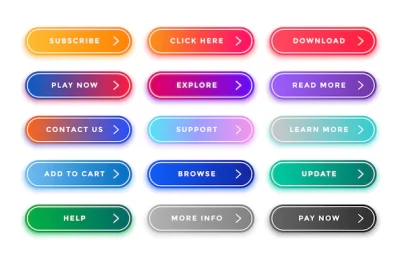 Free Vector | Colorful web buttons pack for different purposes