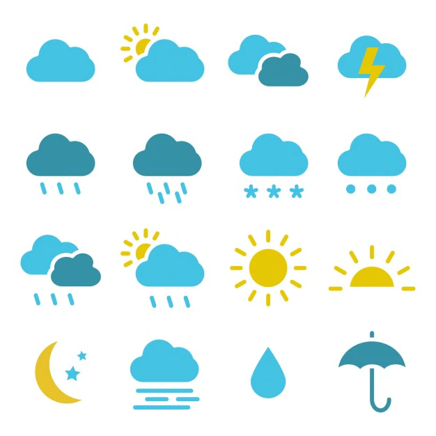 Free Vector | Coloured weather icons collection