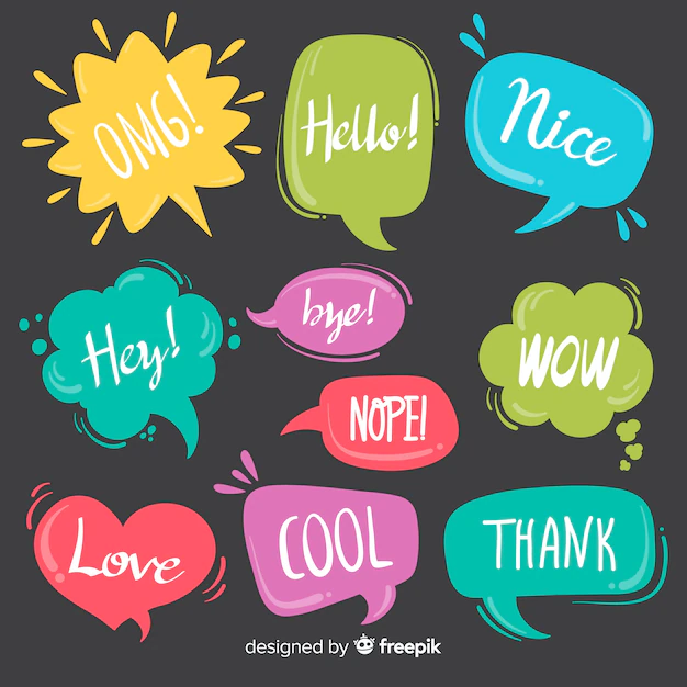Free Vector | Colourful speech bubbles with different expressions