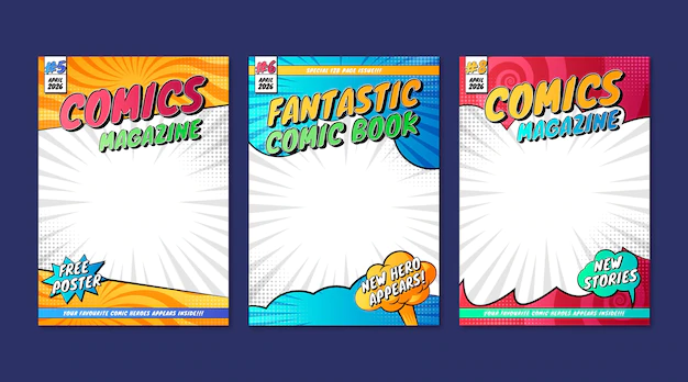 Free Vector | Comic magazine covers collection