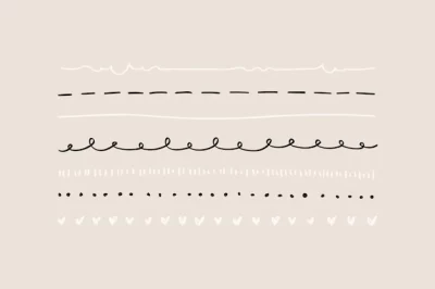 Free Vector | Cute doodle line border  set