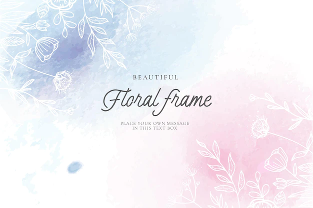 Free Vector | Cute floral frame with watercolor background