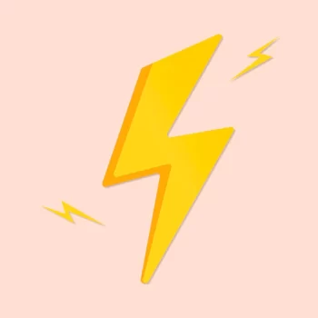 Free Vector | Cute lightning bolt sticker, printable weather clipart vector