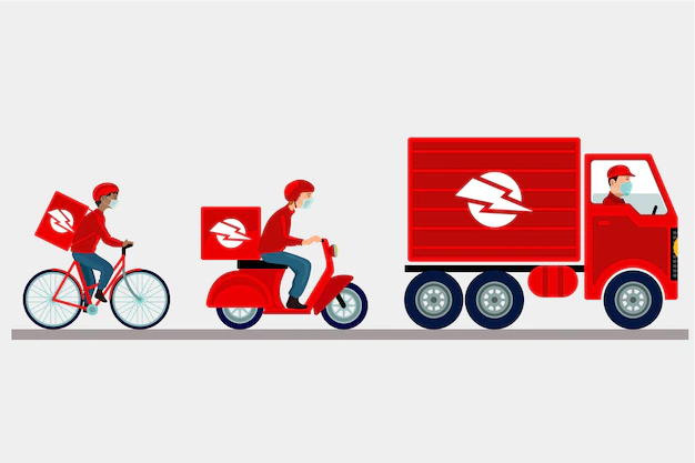 Free Vector | Delivery service with masks concept