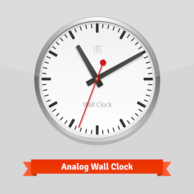 Free Vector | Designer wall clock in a metal casing