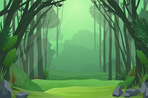 Free Vector | Detailed jungle background