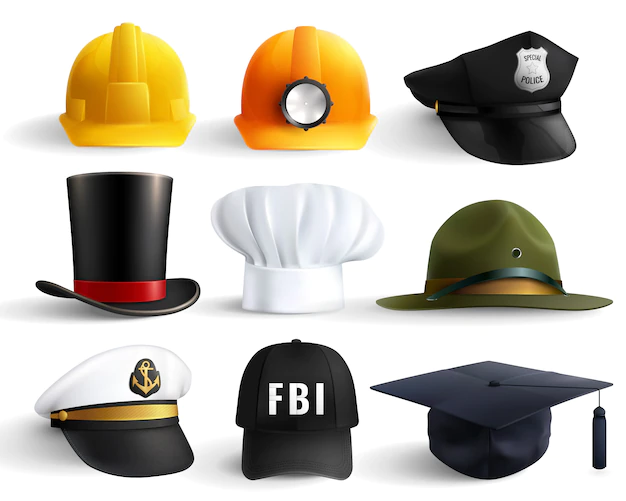 Free Vector | Different professions hats set