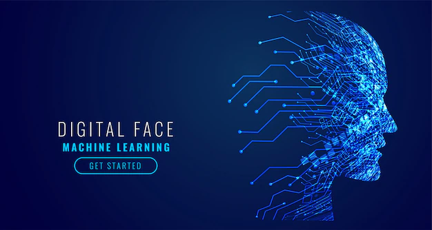 Free Vector | Digital technology face artificial intelligence