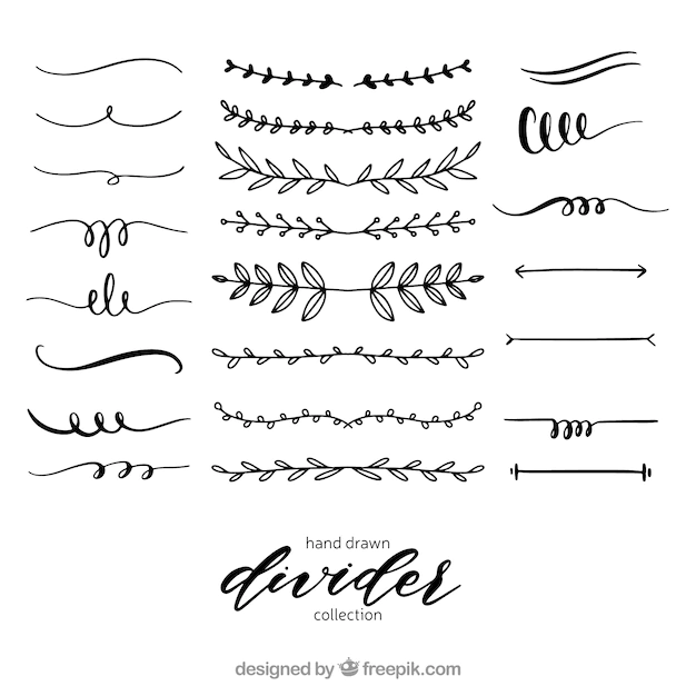 Free Vector | Dividers collection in hand drawn style