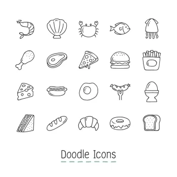 Free Vector | Doodle food icons.
