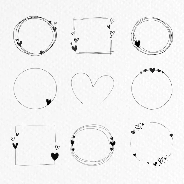 Free Vector | Doodle love frame collection