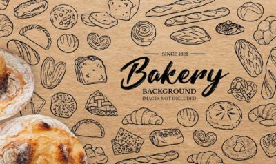 Free Vector | Doodles background for bakery