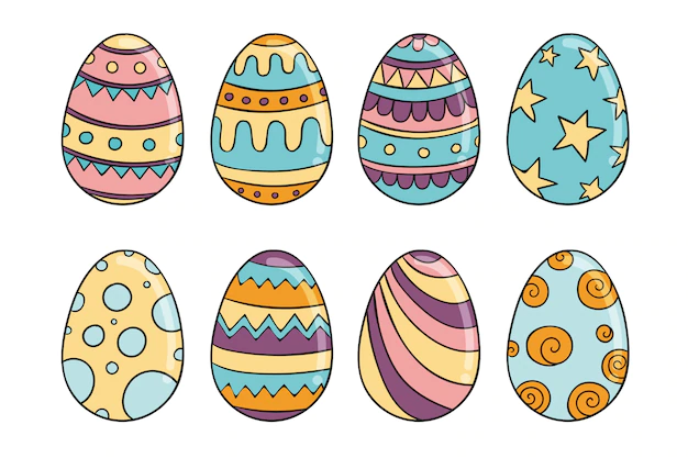 Free Vector | Easter day egg hand drawn collection