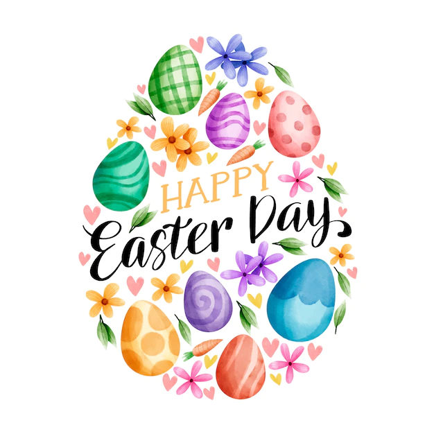 Free Vector | Easter holiday watercolor and big egg