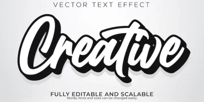 Free Vector | Editable text effect modern, 3d creative and minimal font style