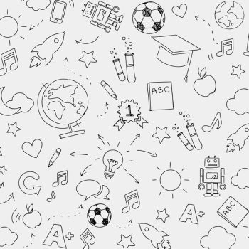 Free Vector | Education pattern background in doodle style