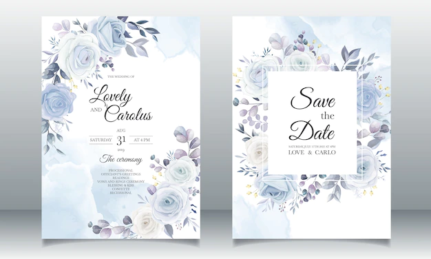 Free Vector | Elegant hand drawing wedding invitation floral design
