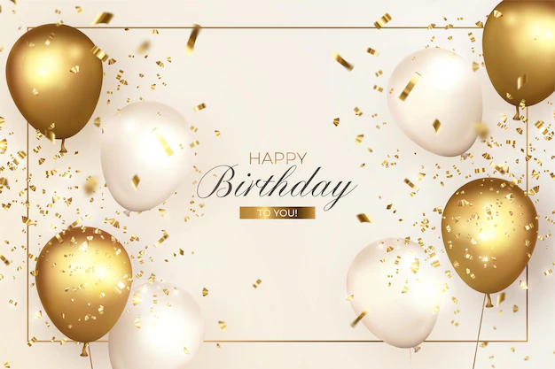 Free Vector | Elegant happy birthday with realistic balloons