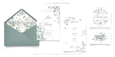 Free Vector | Elegant wedding stationery collection